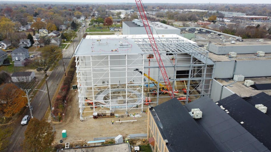 Construction of Ingersoll Machine Tool's new manufacturing bay for the Giant Magellan Telescope